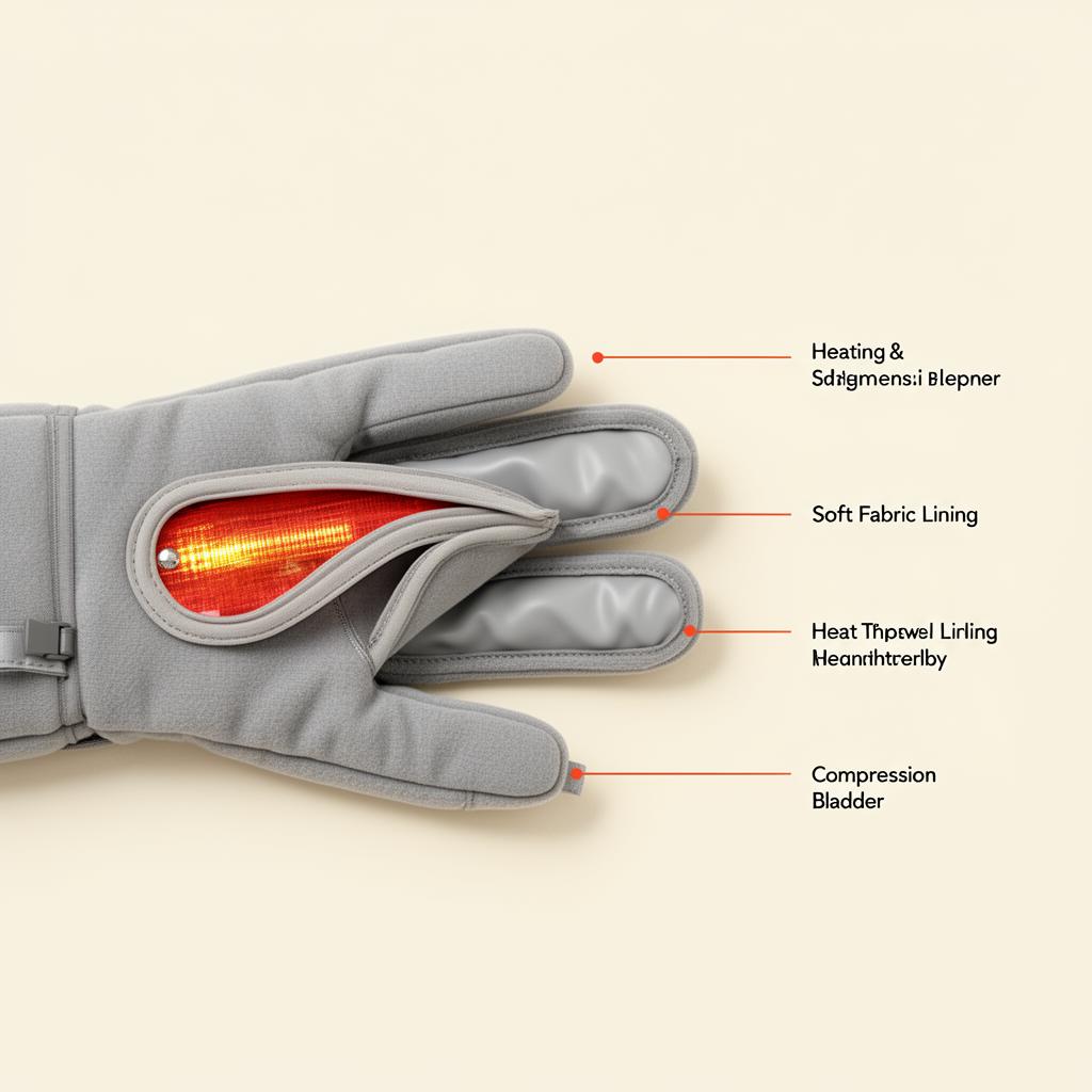 Cross-section of Thermid heat glove showing internal layers